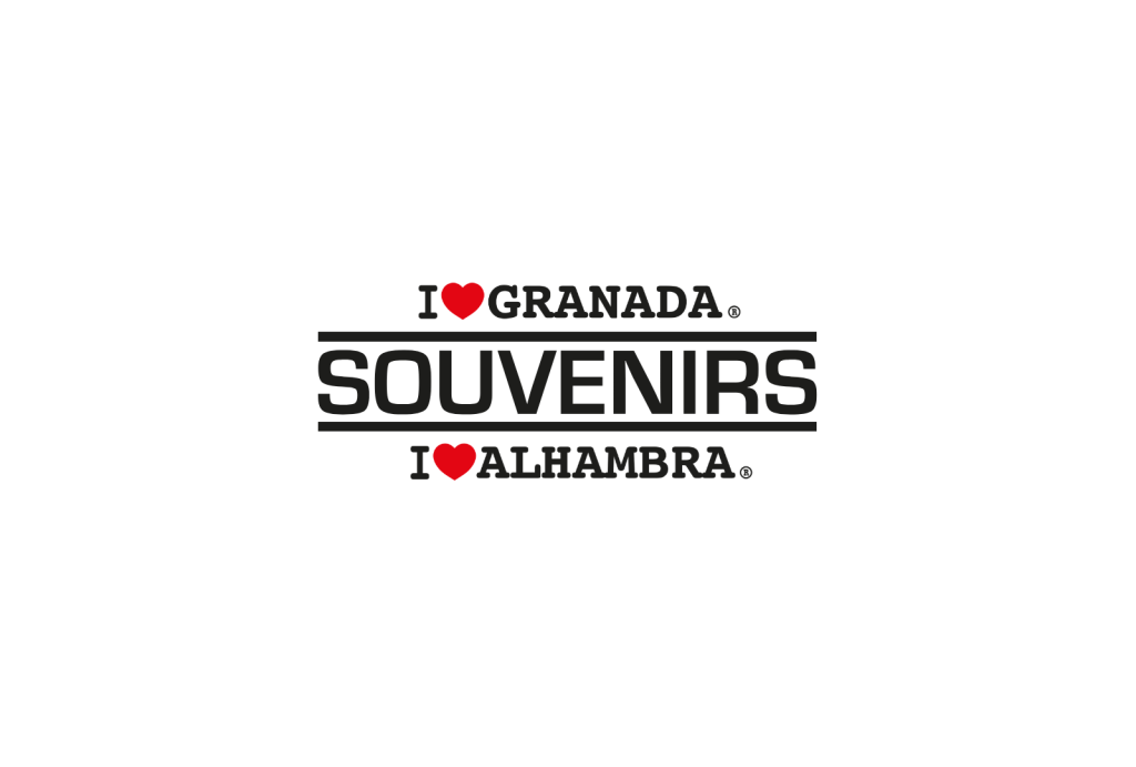 Official corporate destination logo featuring the clean layout text I Love Granada Souvenirs and a stylized silhouette of the Alhambra palace.