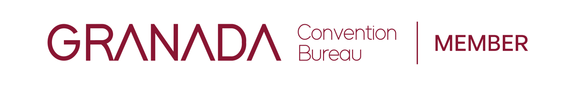 Official corporate logo of the Granada Convention Bureau displaying its signature clean red and black typography on a minimalist white background.